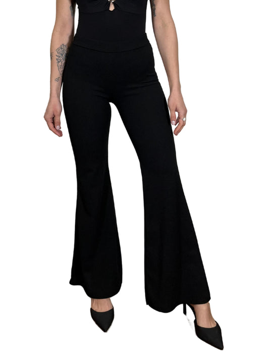 Pantalone elasticizzato a zampa-Violet's Closet