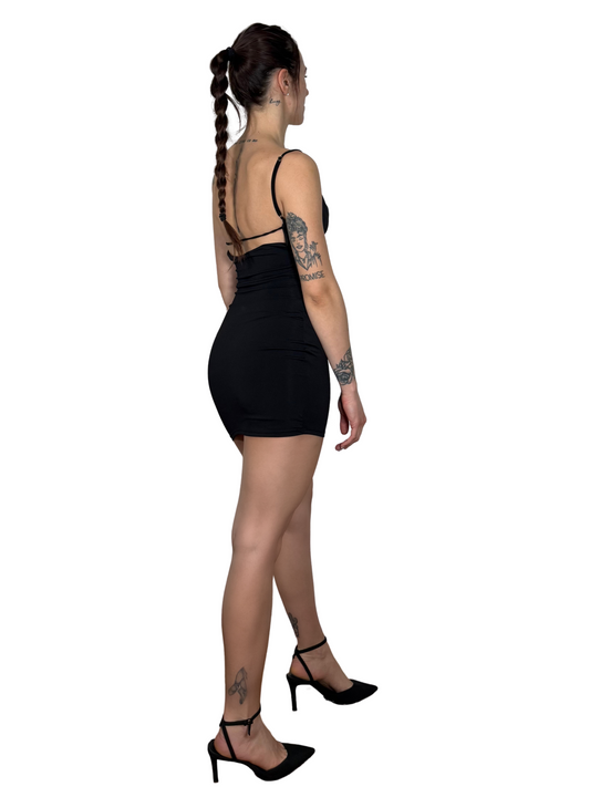 Abito corto con scollo a cowl-Violet's Closet