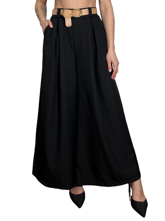 Pantalone a palazzo con pinces-Violet's Closet