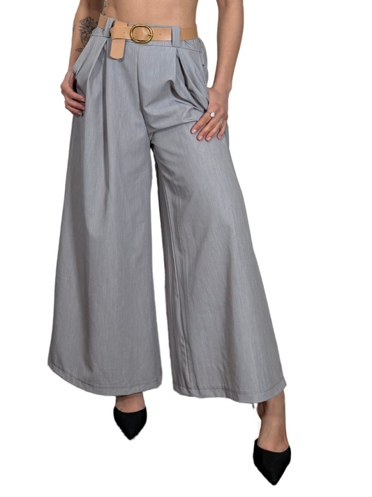 Pantalone a palazzo con pinces-Violet's Closet