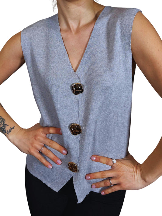 Gilet con bottoni dorati-Violet's Closet