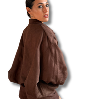 Giacca bomber scamosciata