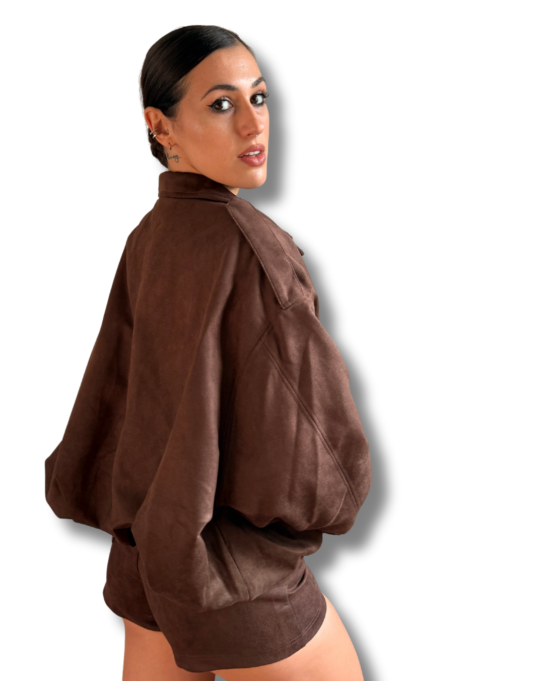 Giacca bomber scamosciata