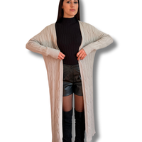 Maxi cardigan aperto morbido in misto viscosa