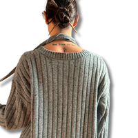 Maxi maglione con cravattino