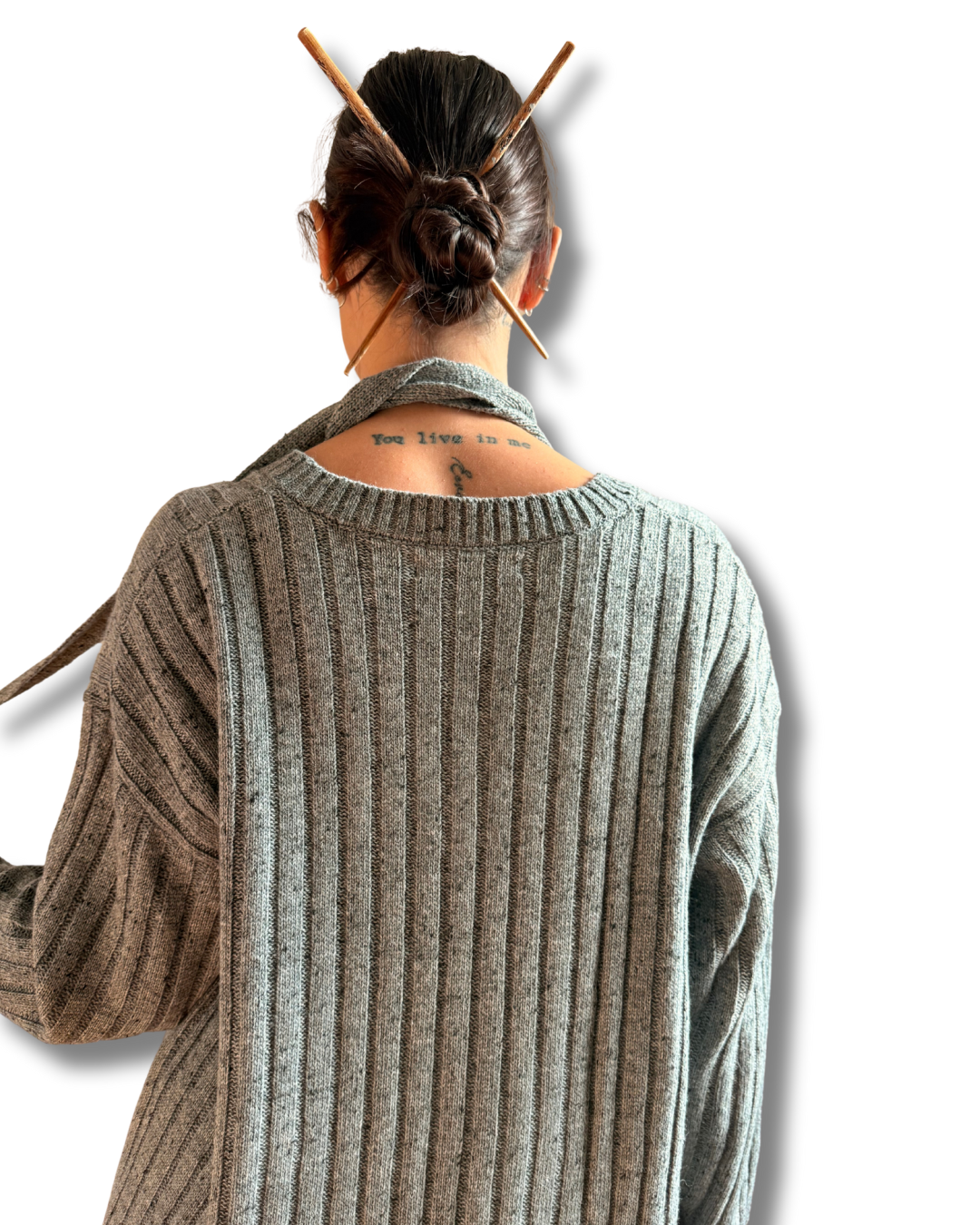 Maxi maglione con cravattino