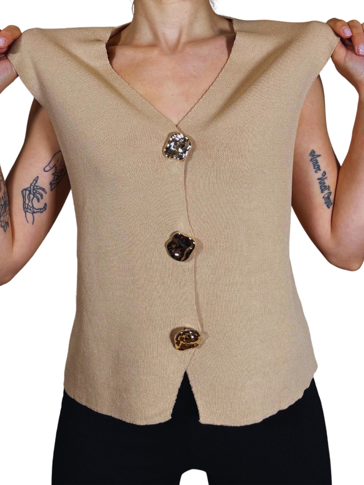 Gilet con bottoni dorati-Violet&#x27;s Closet