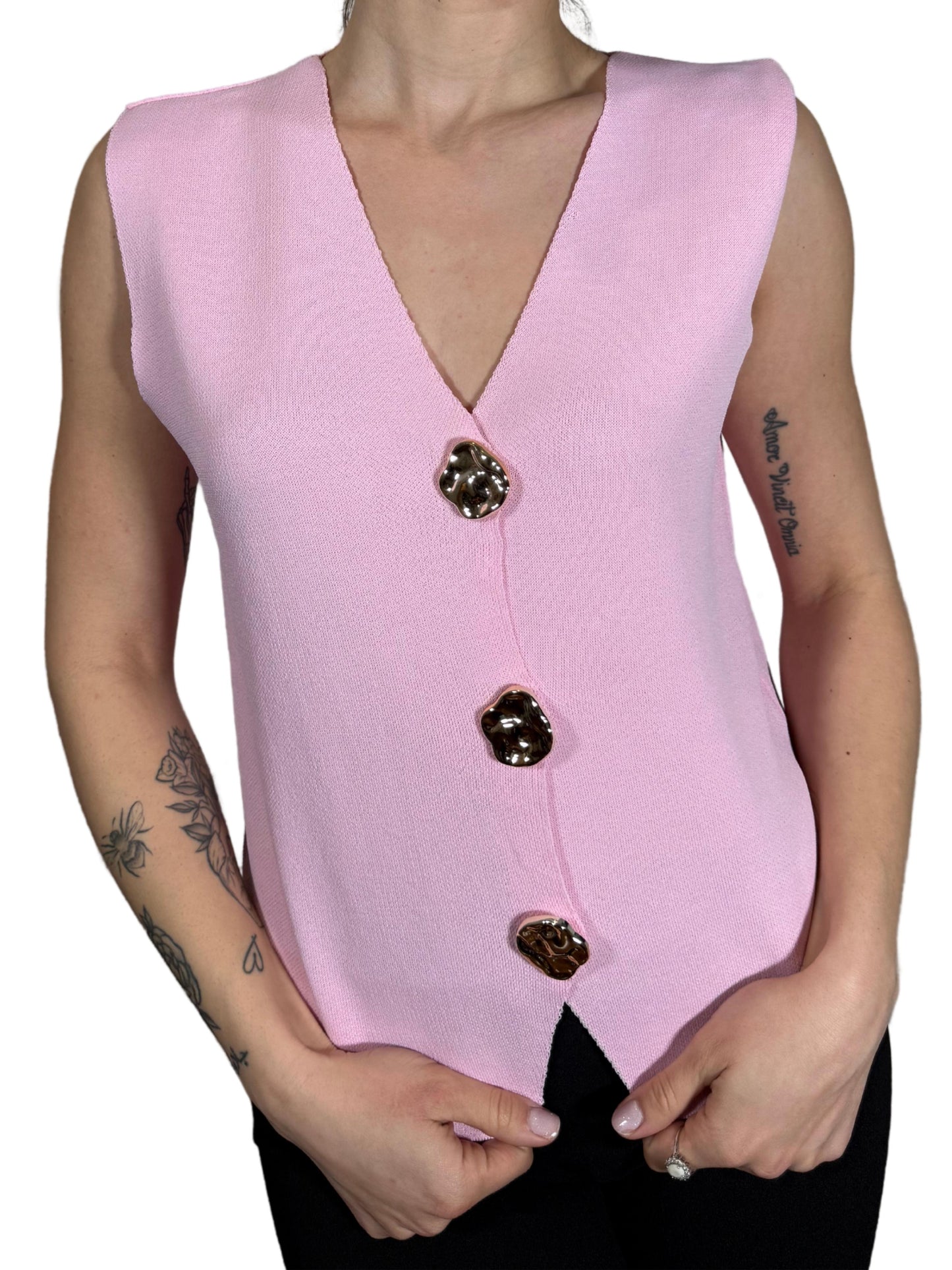 Gilet con bottoni dorati-Violet&#x27;s Closet