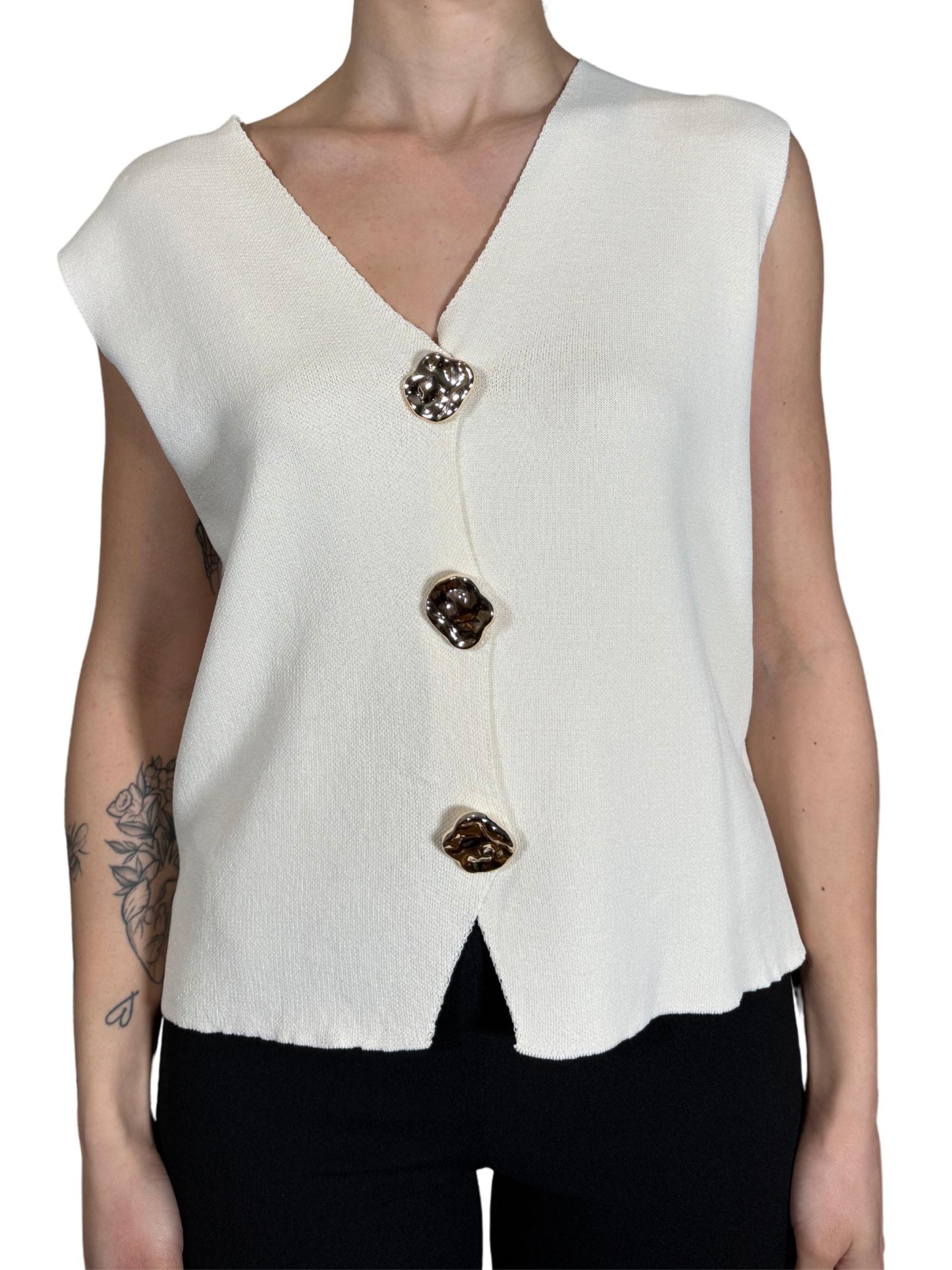 Gilet con bottoni dorati-Violet&#x27;s Closet