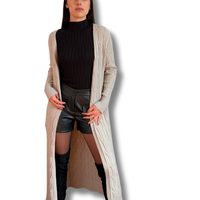 Maxi cardigan aperto morbido in misto viscosa