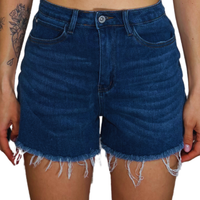 Shorts denim sfrangettato