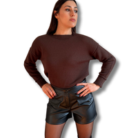 Pullover girocollo misto viscosa