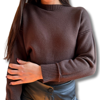 Pullover girocollo misto viscosa