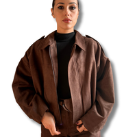 Giacca bomber scamosciata