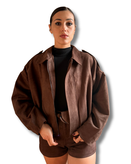 Giacca bomber scamosciata