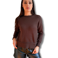 Pullover girocollo misto viscosa