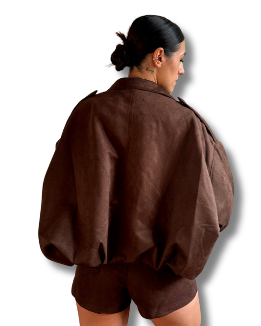 Giacca bomber scamosciata