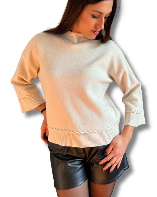 Pullover manica svasata misto viscosa