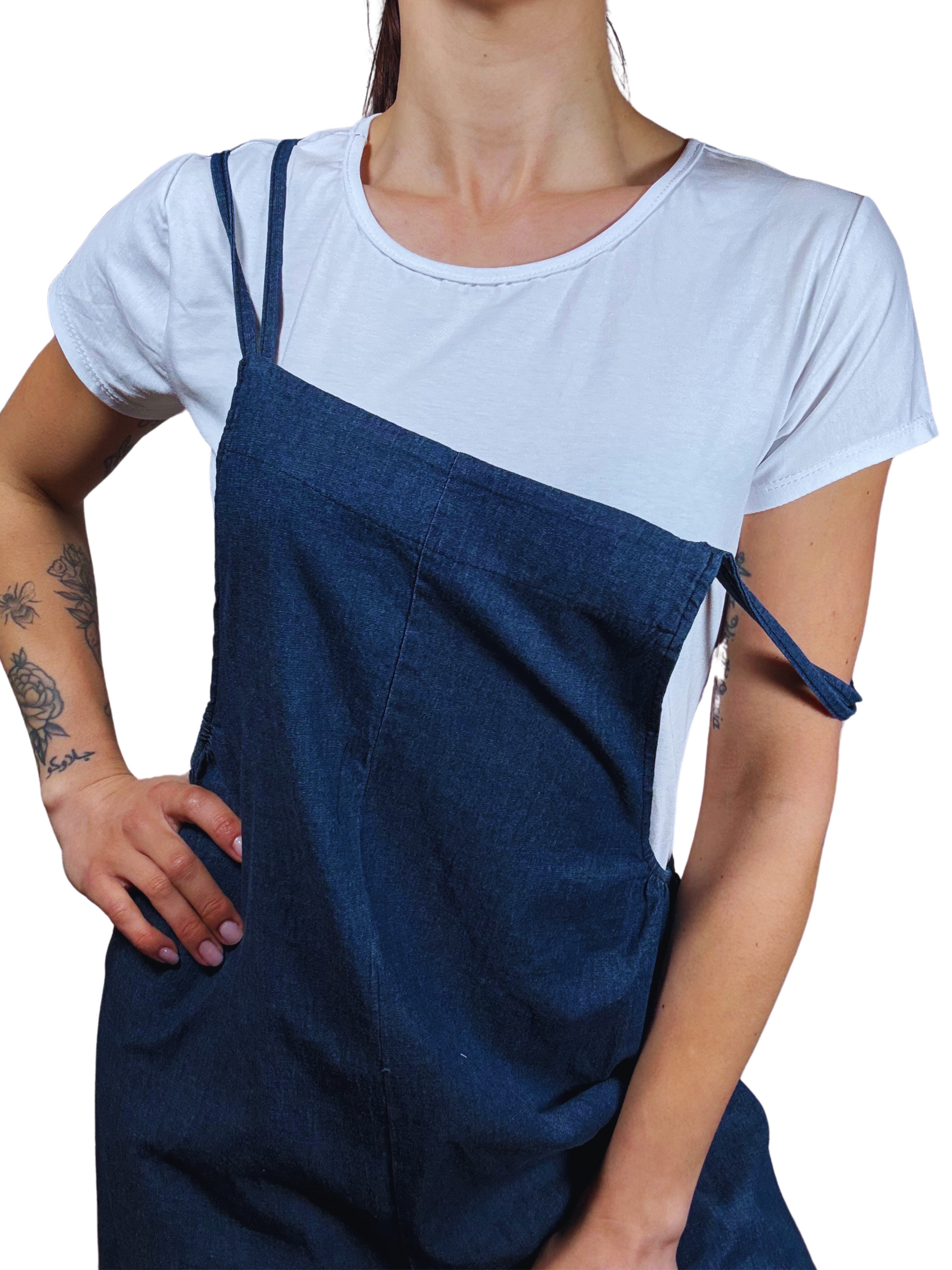 Salopette in cotone effetto jeans-Violet&#x27;s Closet